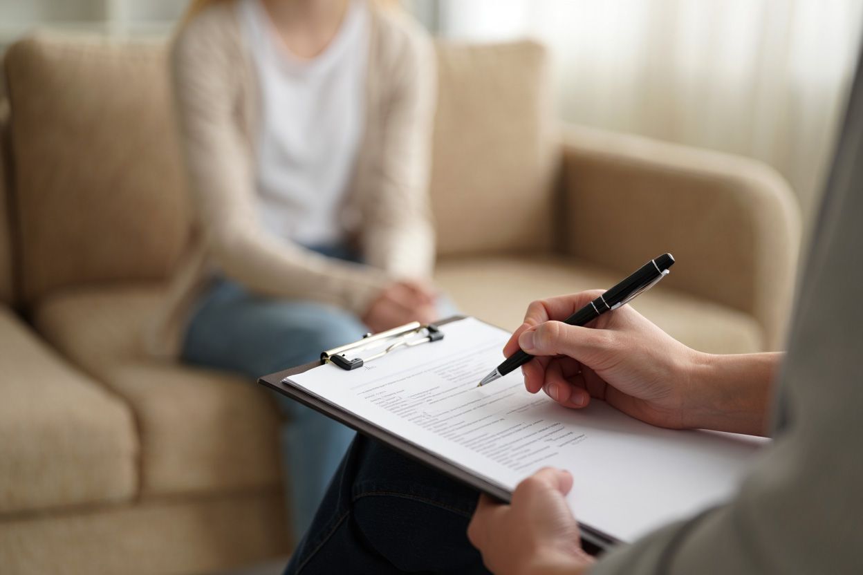 Девушка у психотерапевта